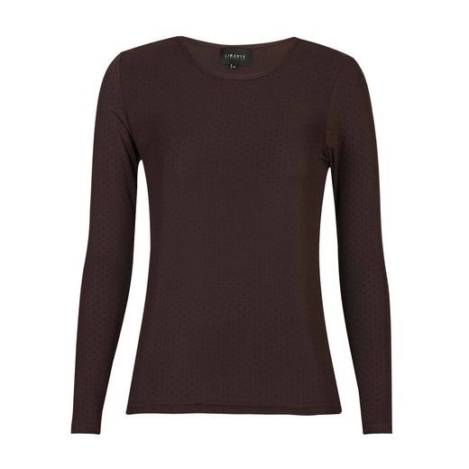 Liberte - Mesh Ls Tshirt, Dot 22069 - Dark Brown Medium Dot T-shirts 