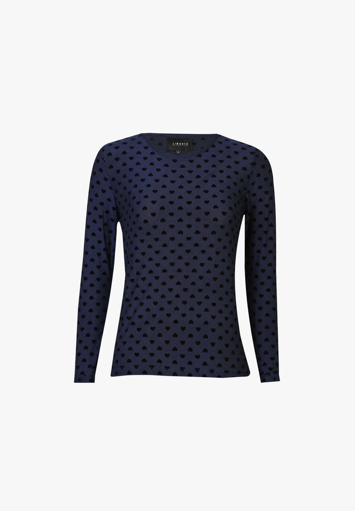 Liberte - Mesh Ls Tshirt, Flock 22081 - Navy Heart T-shirts 