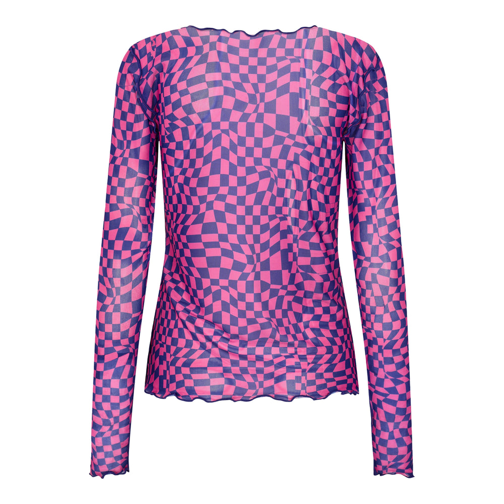 Liberte - Mesh-Top - Squizzy Checks Pink Bluser 