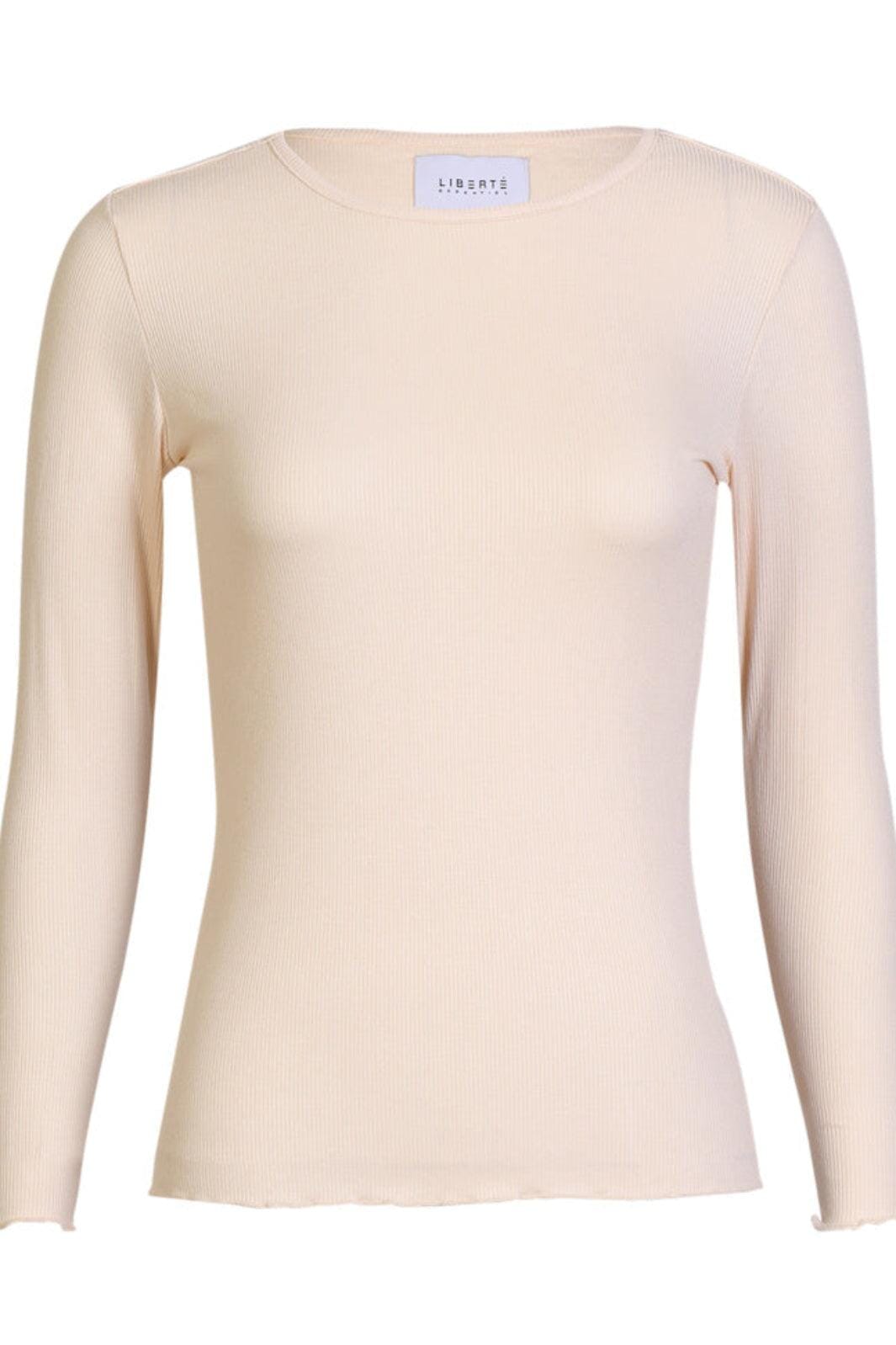 Liberte - Natalia Ls Round Neck Blouse 9914 - Creamy Bluser 