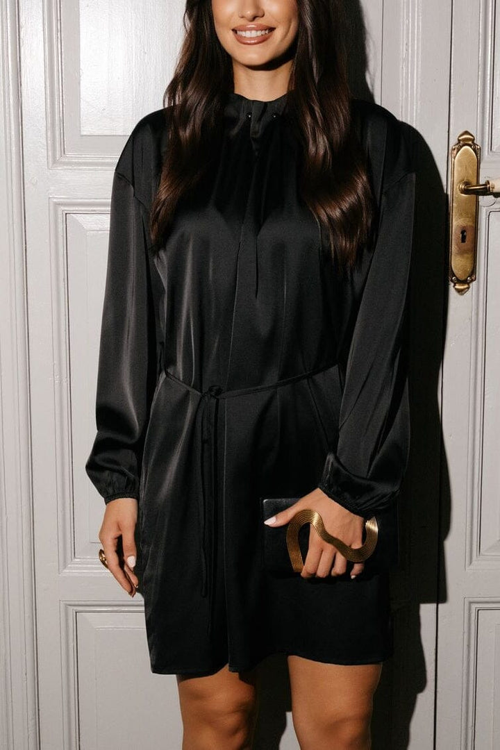 Liberte - Pip Ls Pearl Dress 22490 - Black Sateen Simili Kjoler 