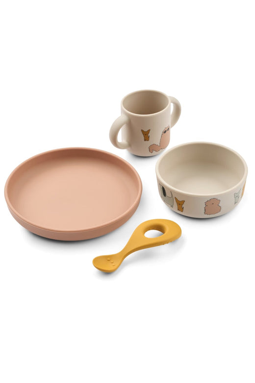 Liewood - Vivi Printed Tableware Set LW15135 - Cats and Dogs / Sandy