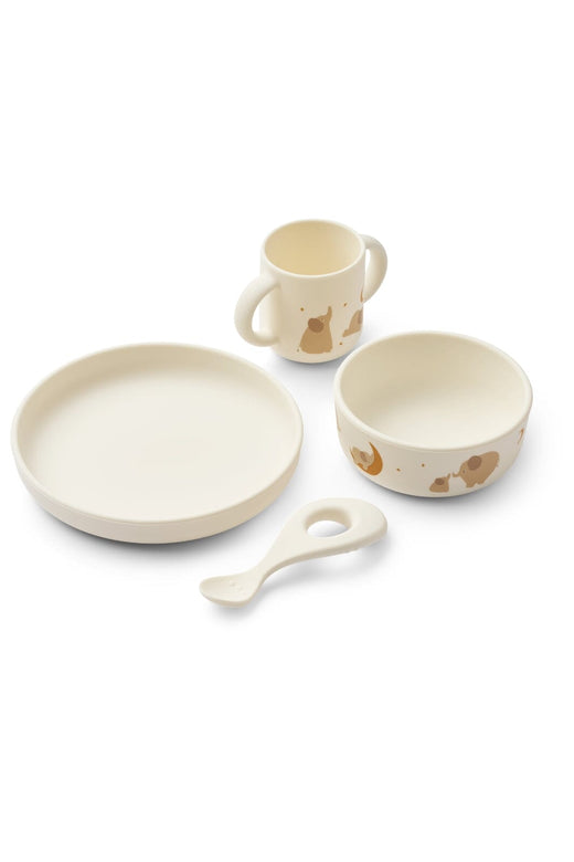 Liewood - Vivi Printed Tableware Set LW15135 - Elephant / Creme de la creme