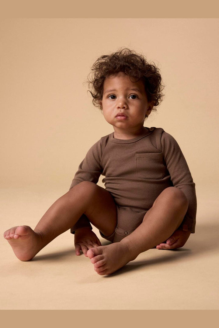 Lil' Atelier - Nbmlago Ls Slim Body Lil - 5063639 Shitake