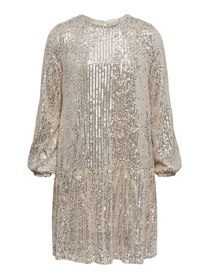 Little Pieces, Lpdelphia Ls Sequins Dress Tw, Silver