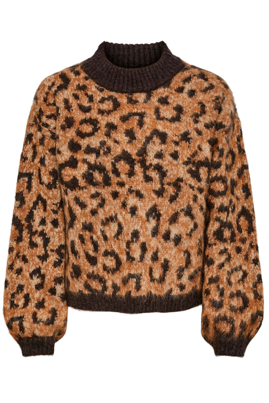 Little Pieces - Lpnoella Ls O-Neck Knit Tw - White Pepper - Espresso/Toast.Coco Strikbluser 