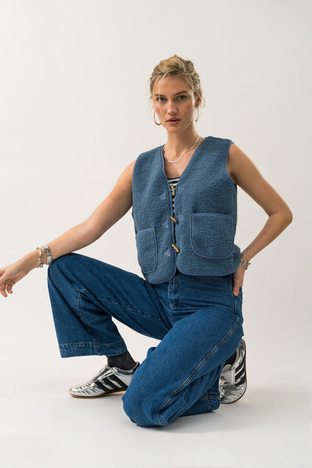 Lollys Laundry - Hugoll Vest Sl90019-1014 - 29 Dusty Blue Veste 