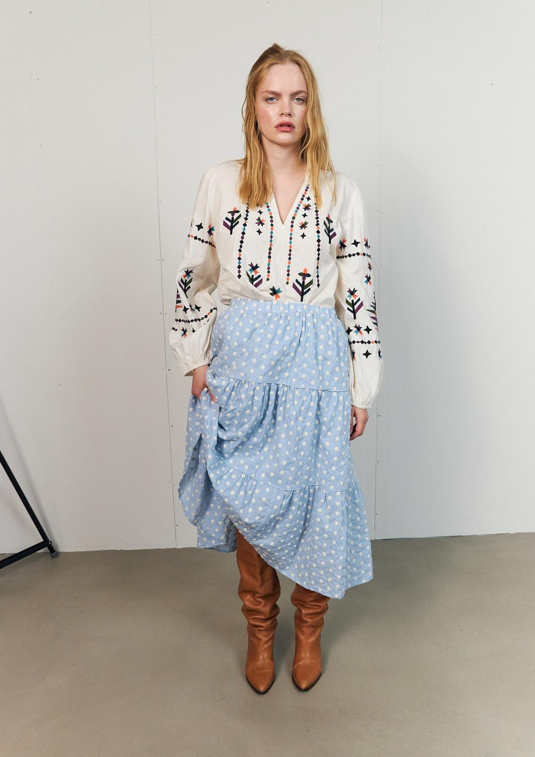 Lollys Laundry - Morningll Midi Skirt26272-2020 - 22 Light Blue