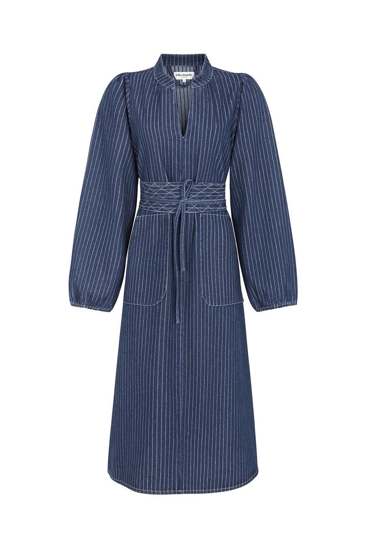 Lollys Laundry - Parisll Midi Dress Ls 26522-3015 -  80 Stripe
