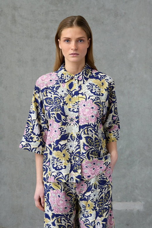 Love & Divine - Love1338-3 19917 - 801 - Navy Paisley Skjorter 