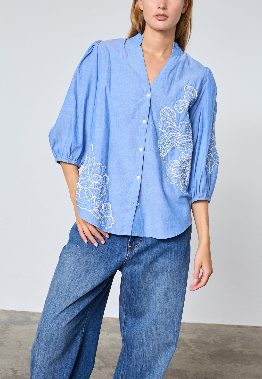 Love & Divine - Love1448 19334 - 402 - Blue / Cream Skjorter 