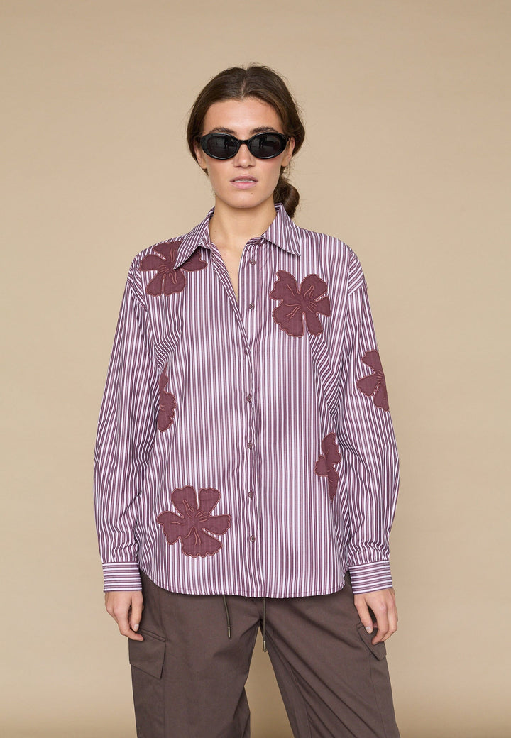 Love & Divine - Love1499 19522 - 812 - Bordeaux Flower Skjorter 