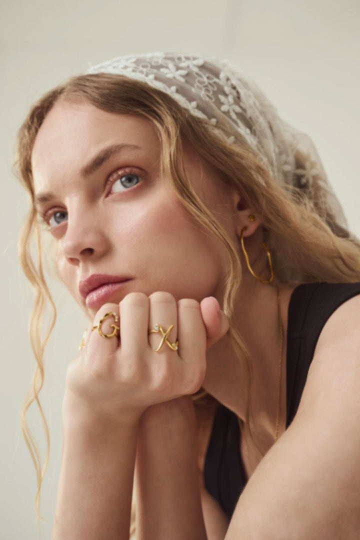 Maanesten - G Alphabet Ring - 4933a Ringe 