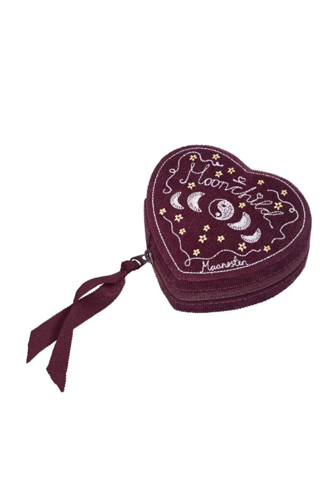 Maanesten - Heart Jewelry Box Maroon - 4207 Smykkeskrin 