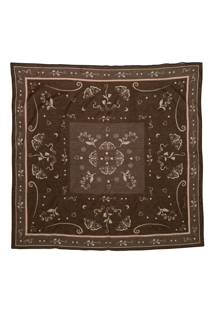 Maanesten - Olena Scarf 90x90 Brown - 4260 Tørklæde 