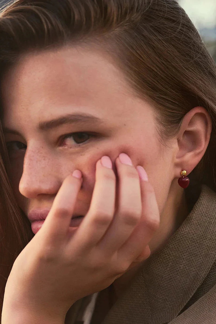 Maanesten - Rubina Heart Earrings - 10164a Øreringe 