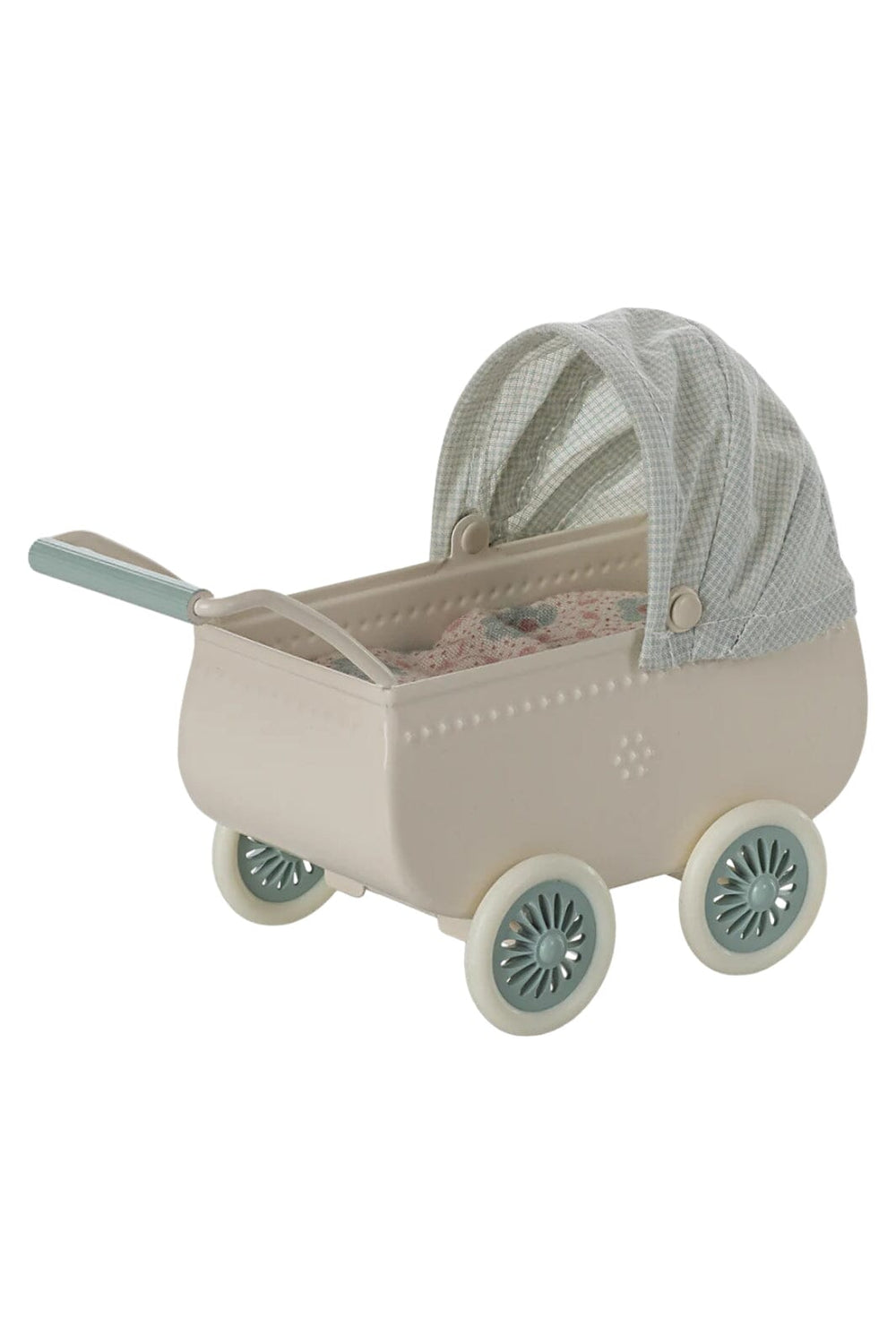 Maileg - Barnevogn Med Baby Mus - Mint - Mouse Acc Legetøj 