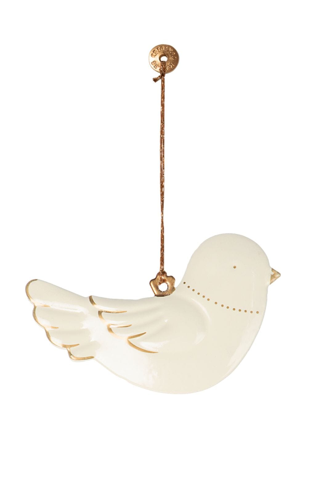 Maileg - MetalophæNg, Fugl - Off White/Guld - 14-6512-00 Julepynt 