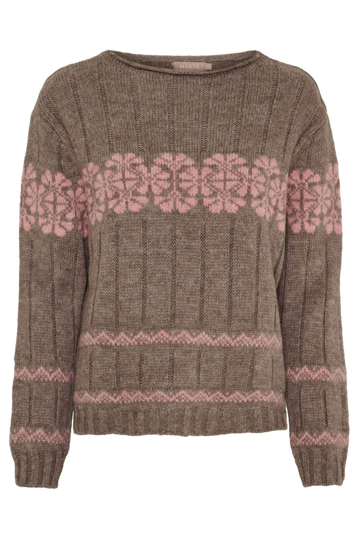 Marta Du Chateau - Mdcbruna Knit 8154 - Fango/Rose Strikbluser 