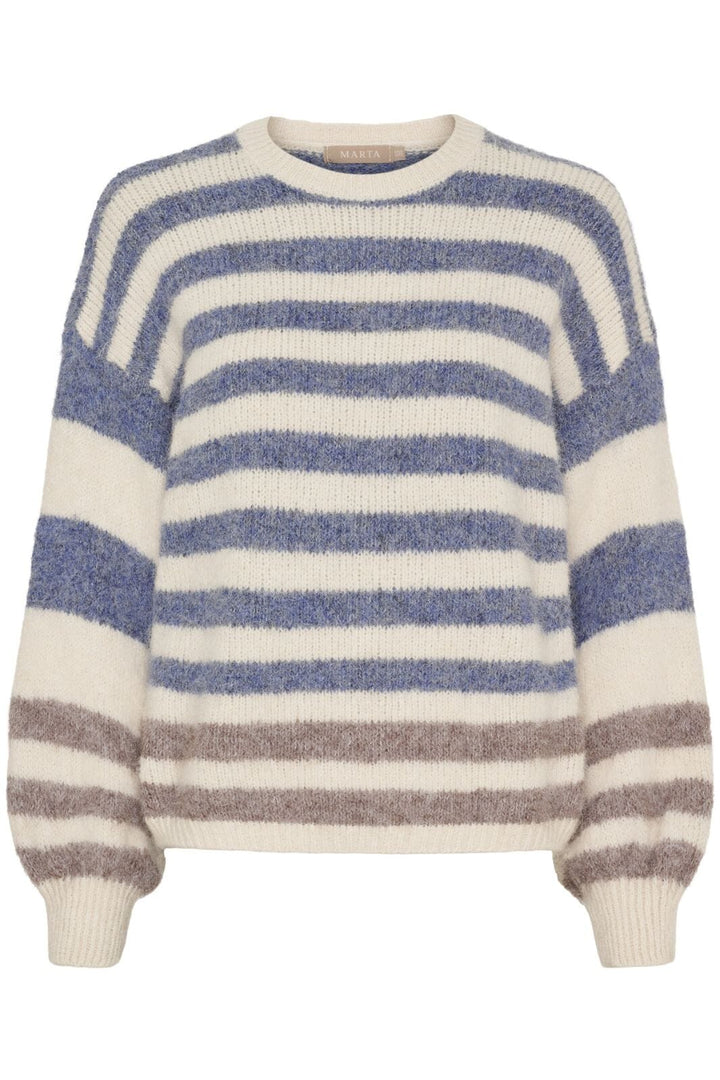 Marta Du Chateau - Mdccassie Knit 8130 - Beige/Jeans8819/Fango8804 Strikbluser 