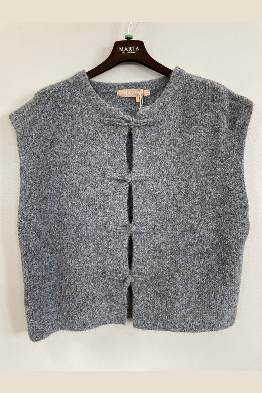 Marta Du Chateau - Mdccelestia Knit Vest 9980 - Dark Grey