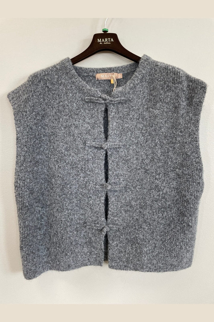 Marta Du Chateau - Mdccelestia Knit Vest 9980 - Dark Grey