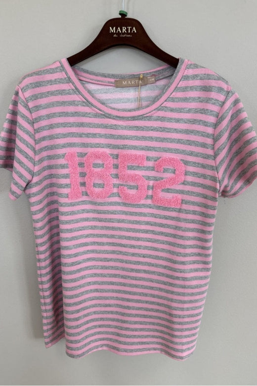 Marta Du Chateau - Mdchertha Tee 84275-1852S - Pink/Grey