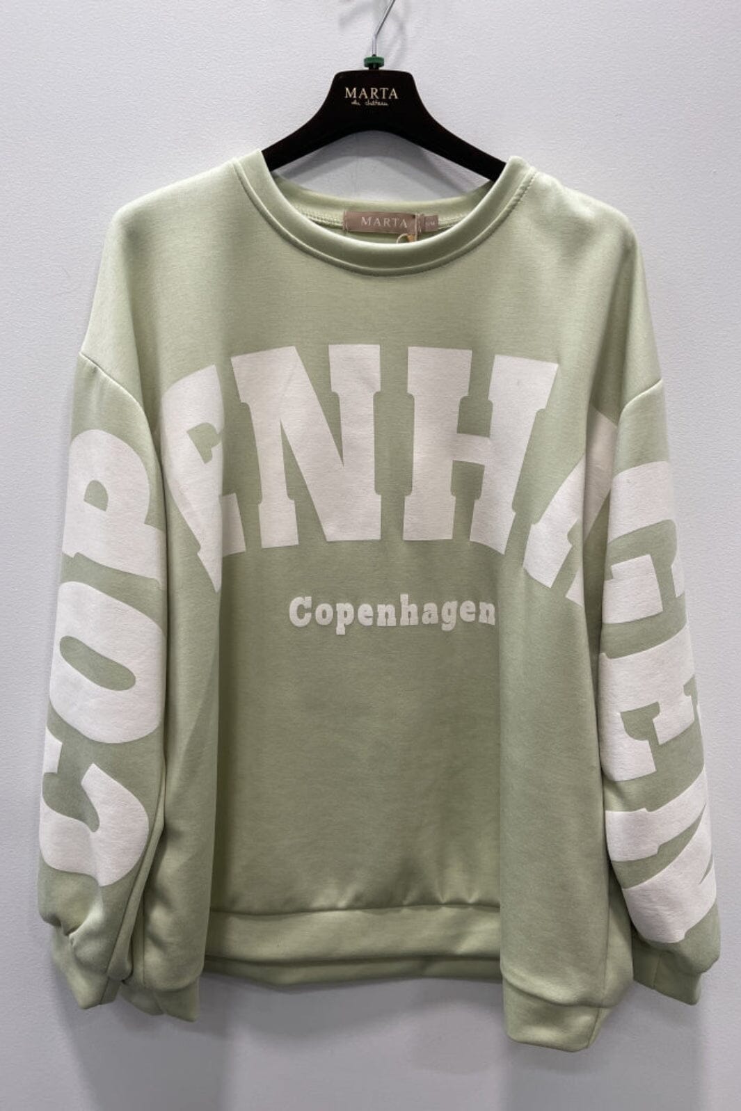 Marta Du Chateau - Mdchibiscus Sweatshirt 22659 - Green/Offwhite Sweatshirts 