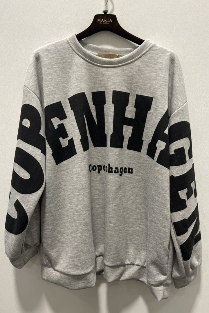 Marta Du Chateau - Mdchibiscus Sweatshirt 22659 - Grey/Black Sweatshirts 