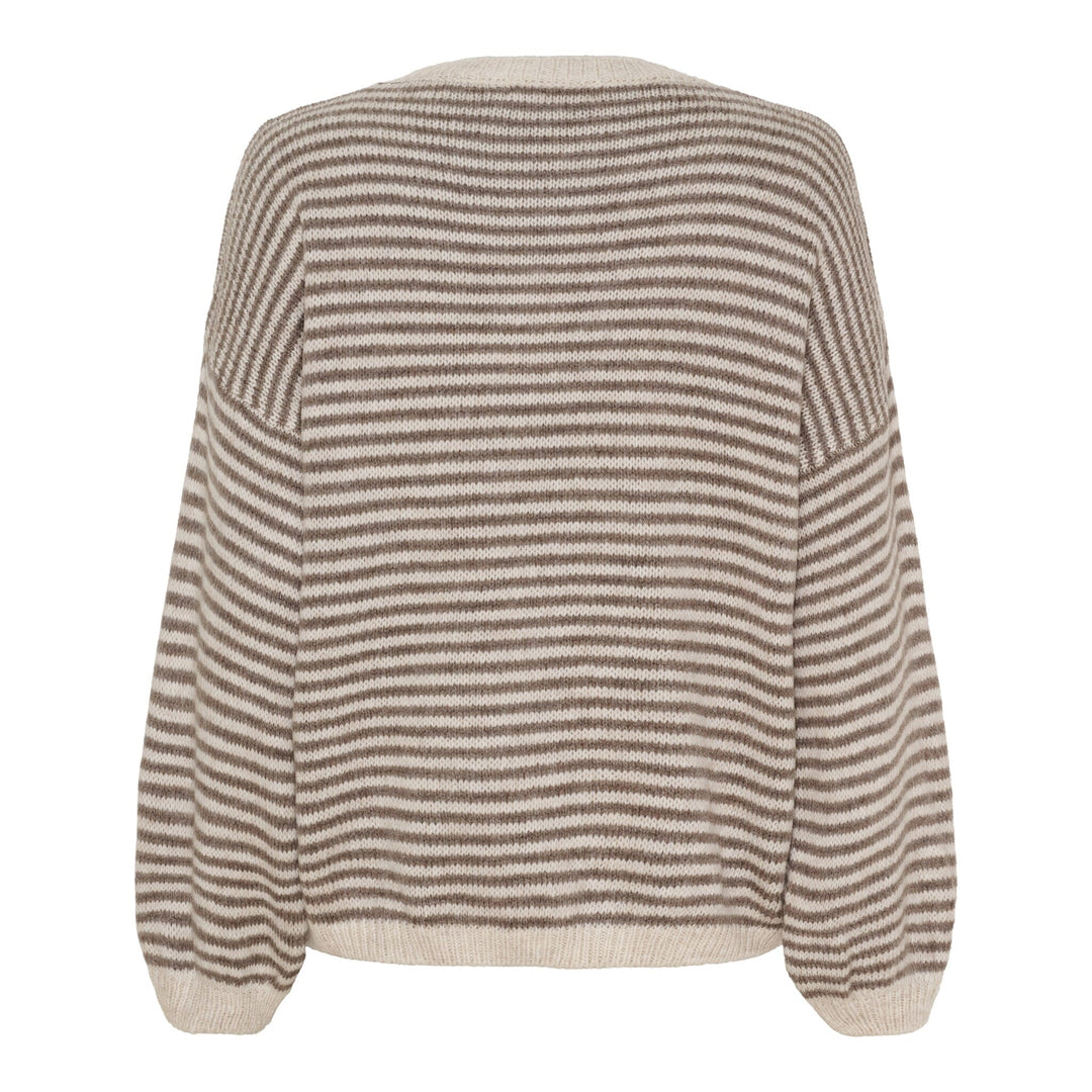 Marta Du Chateau - Mdcindie Knit 8112 - Beige/Fango Strikbluser 