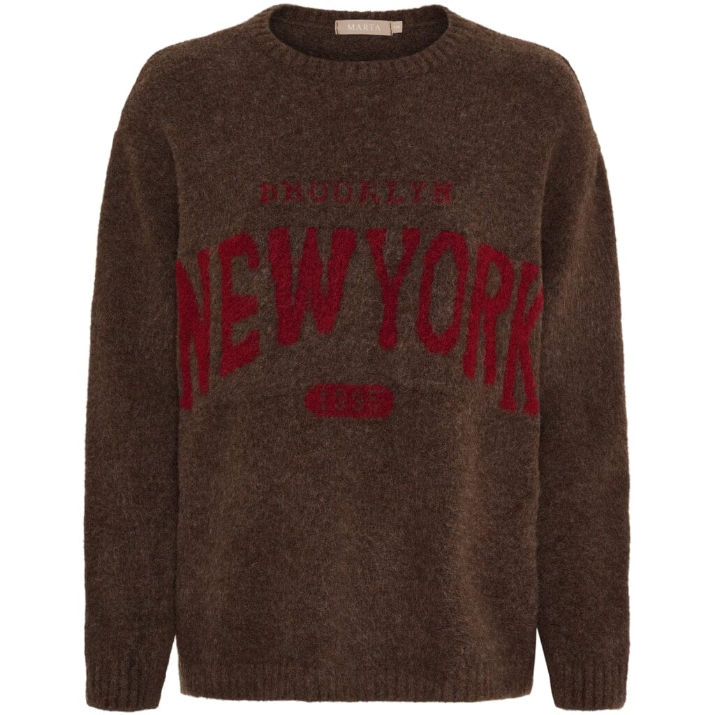 Marta Du Chateau - Mdcmara Knit KN8045 - Moro/Bordeaux Strikbluser 