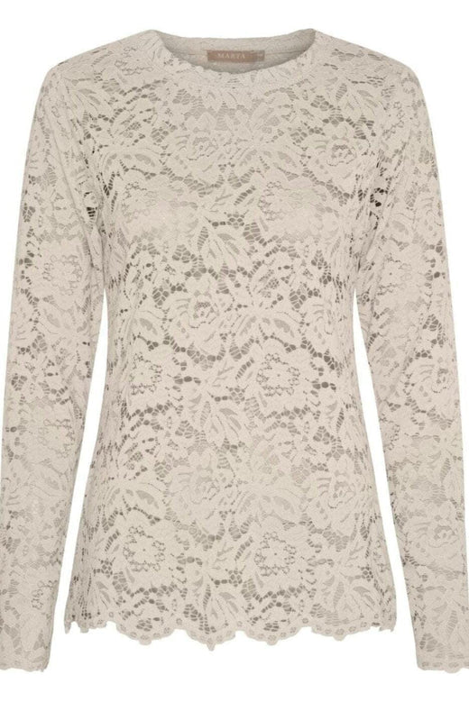 Marta Du Chateau - Mdcmilley Ls Tee 7707 - Beige New Bluser 
