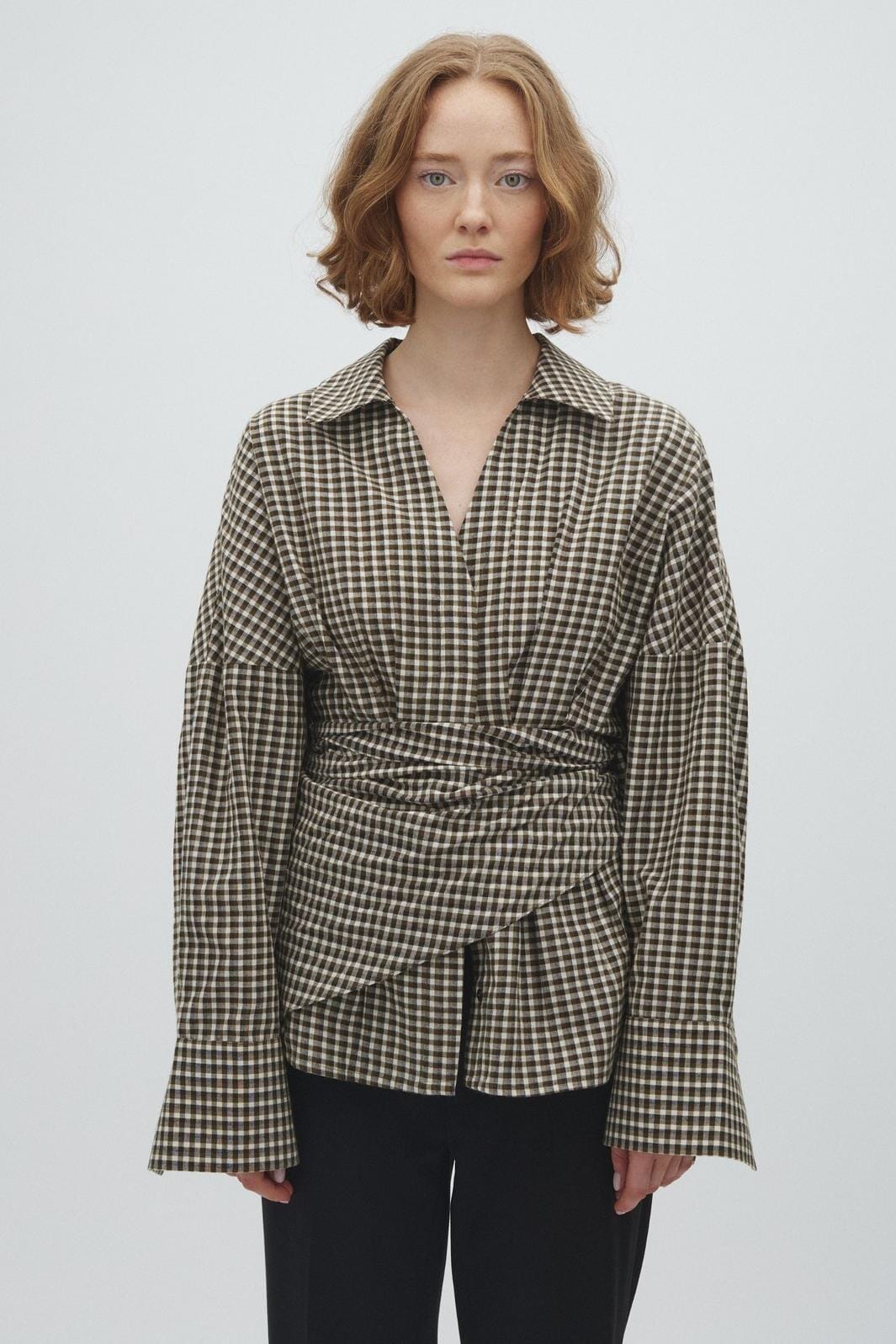 MbyM - Isidor-M 65581221 - Z19 - Smoked Olive Check Bluser 