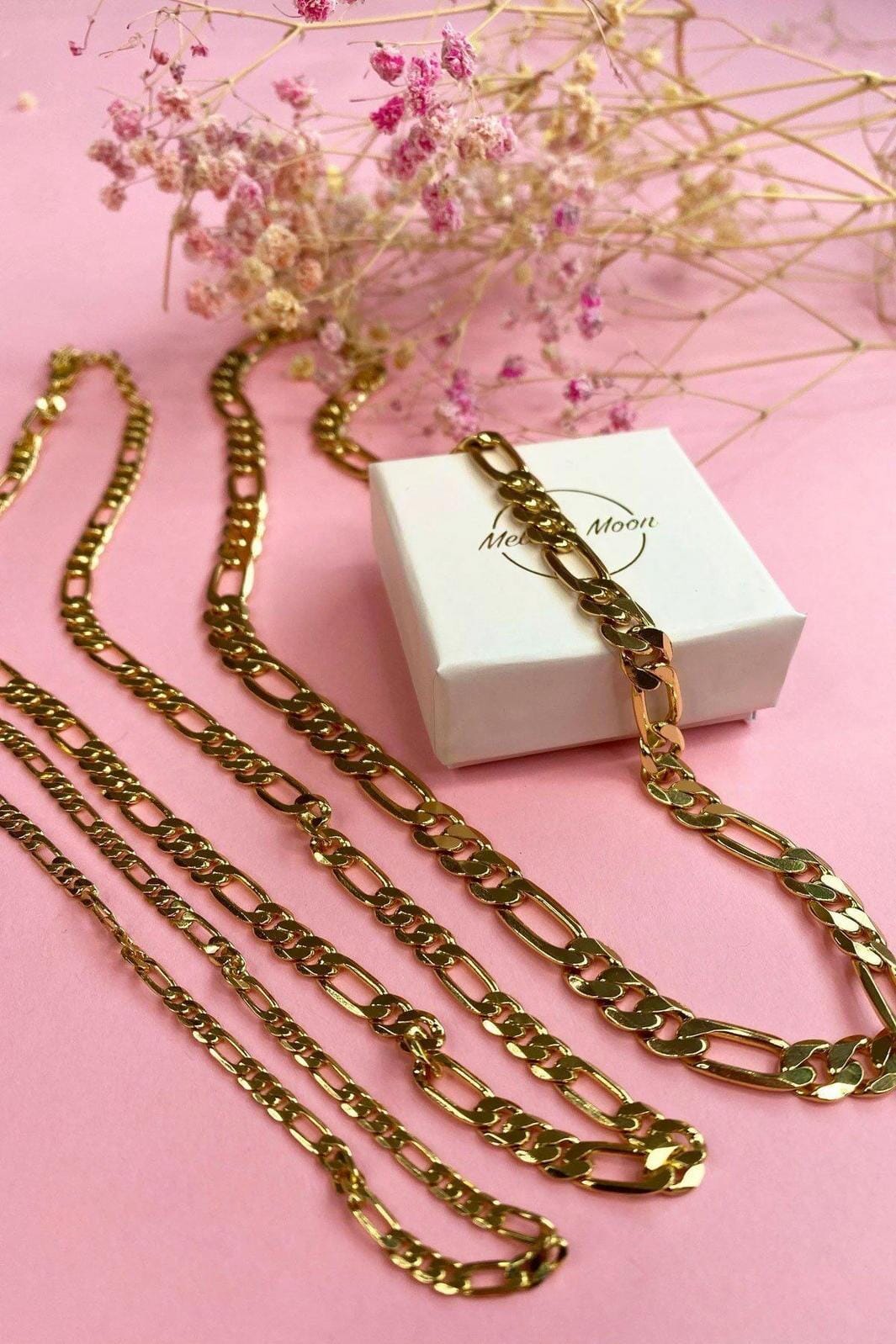 Mellow Moon - Figaro kæde - Guld Halskæder 