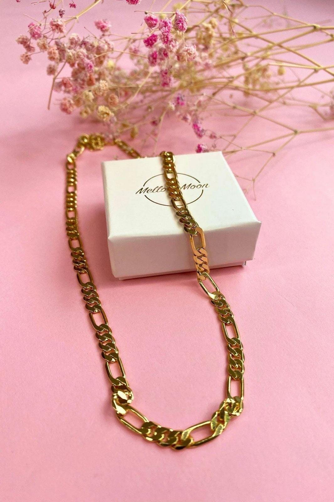 Mellow Moon - Figaro kæde - Guld Halskæder 