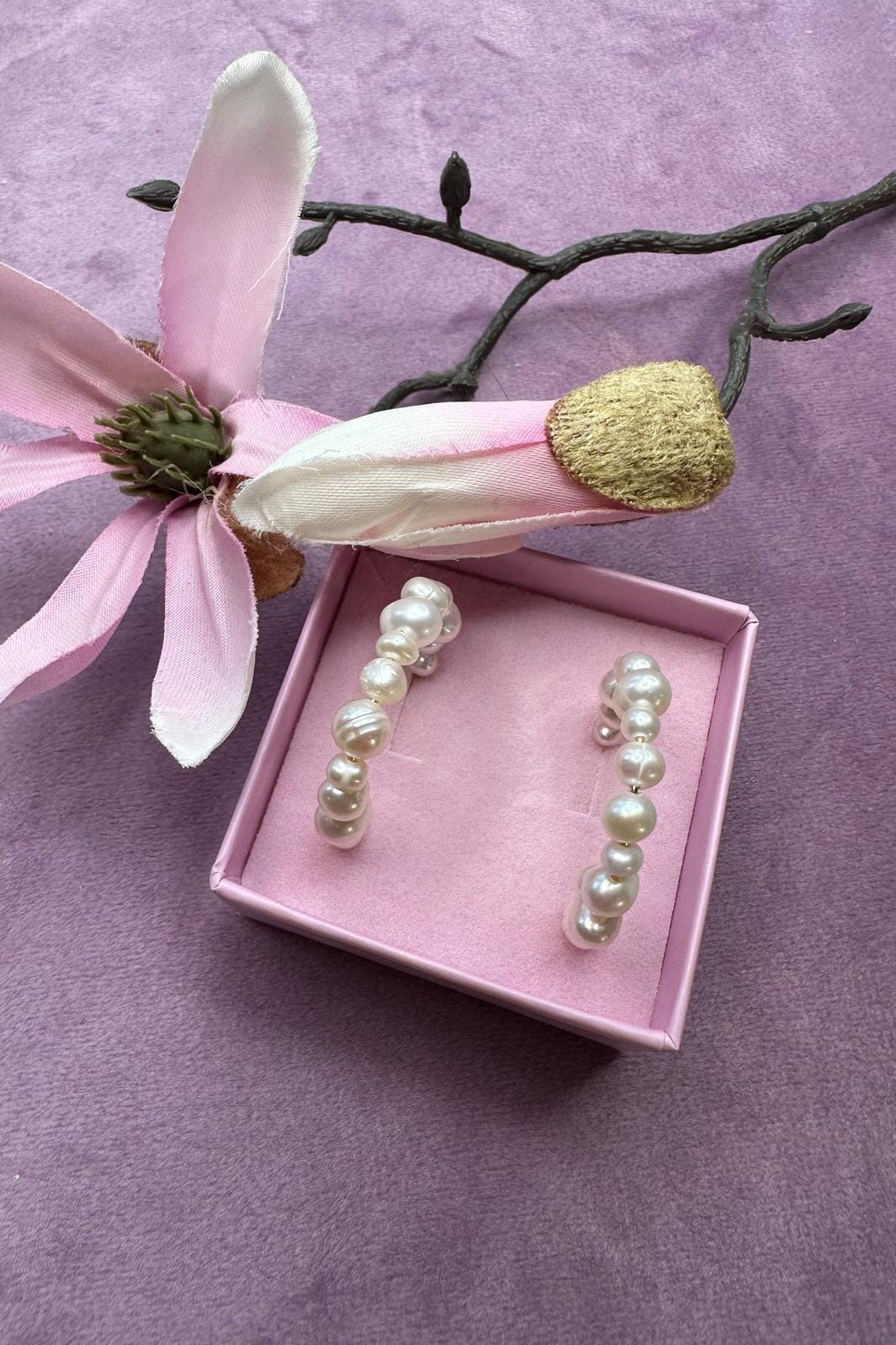 Mellow Moon - Kreol M. Ferskvandsperler - (1 par) Øreringe 