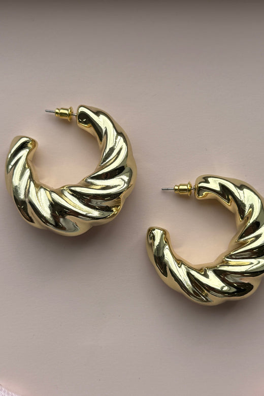 Mellow Moon - Rose Earring - Forgyldt Øreringe 