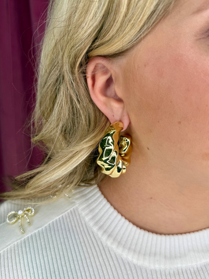 Mellow Moon - Rose Earring - Forgyldt Øreringe 