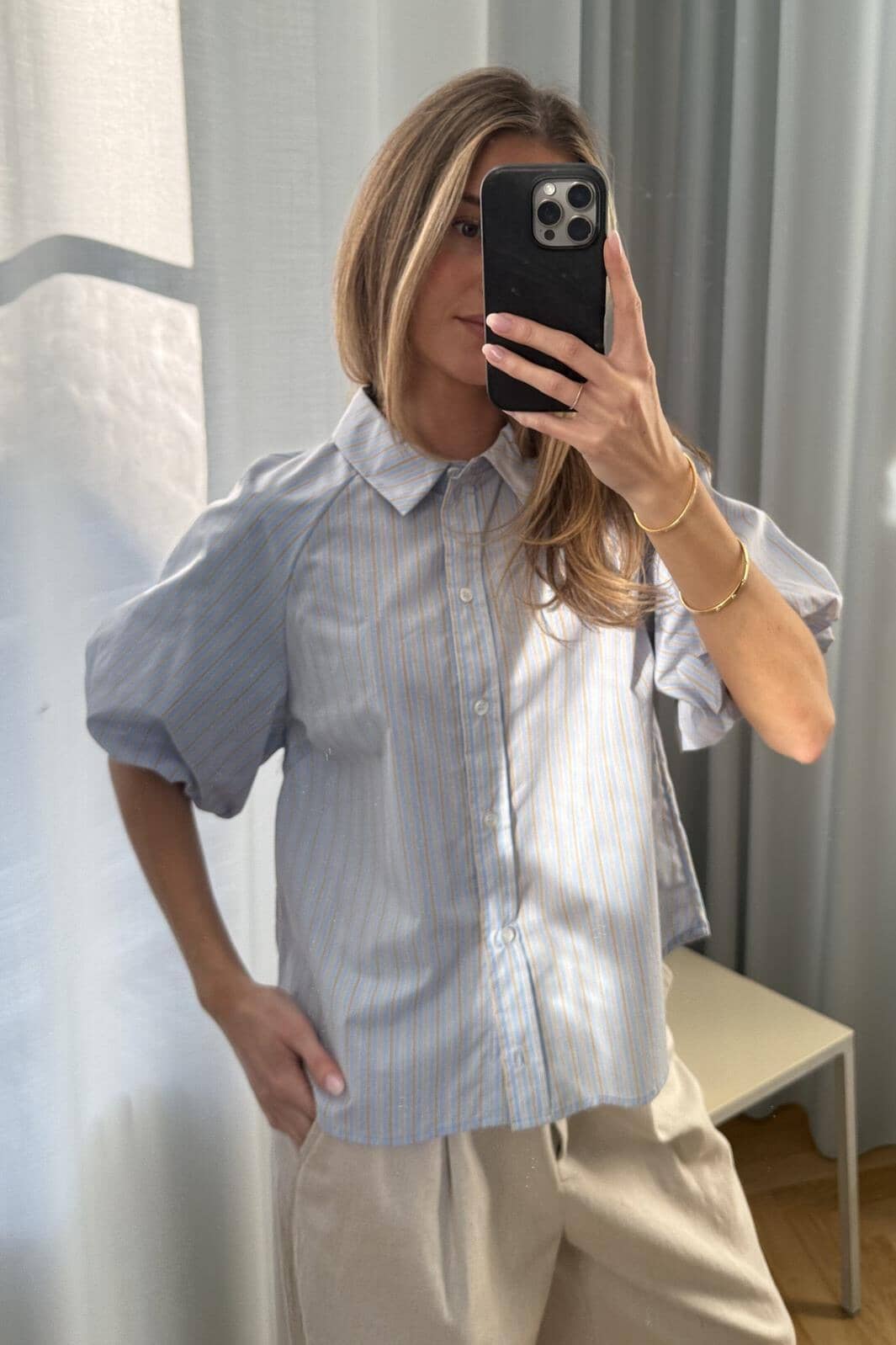 Modström - Augustamd Shirt 59259 - 12063 - Blue Brown Stripe Skjorter 