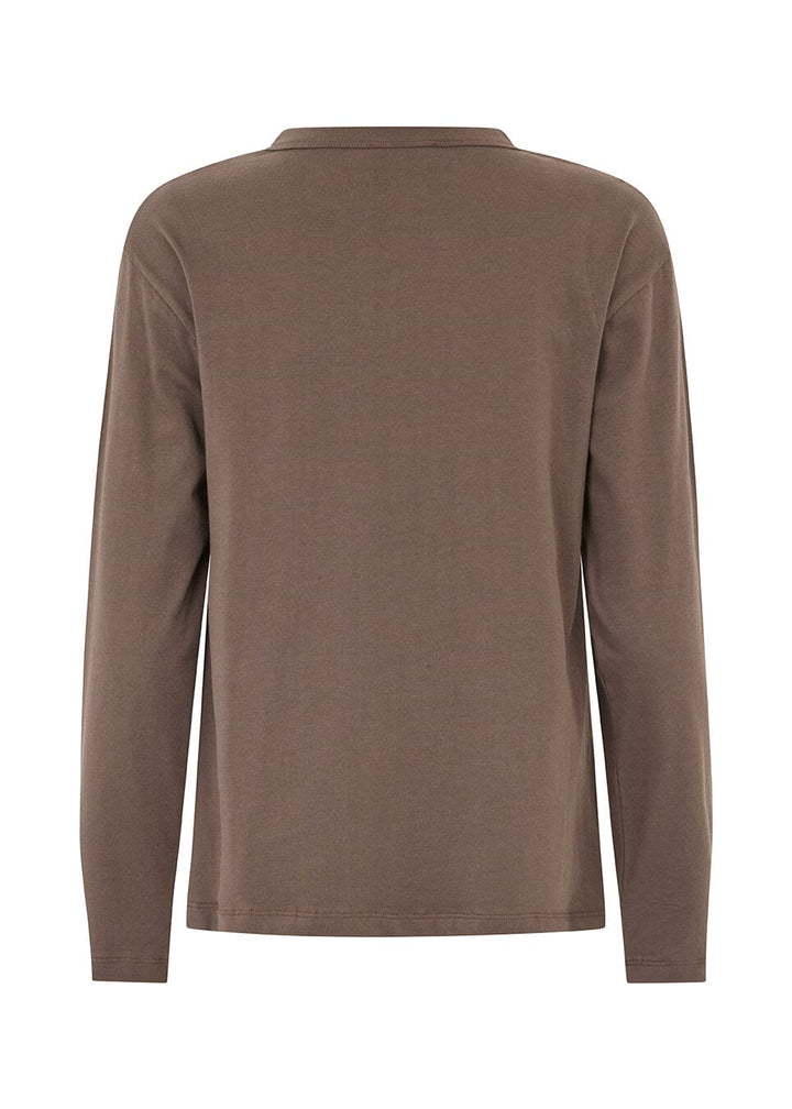 ModströM - Hellenmd Logo Ls T-Shirt 59828 - 5508 - Seal Brown T-shirts 