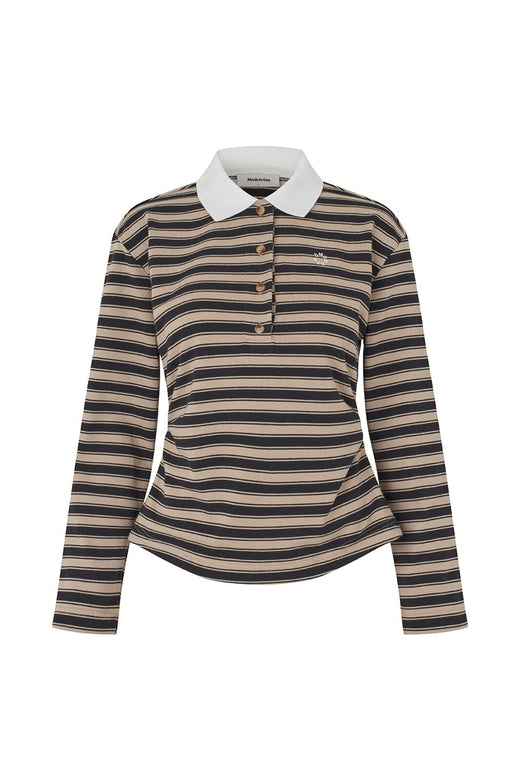 Modström - Trinnymd Polo 59143 - 13637 - Beige Black Stripe