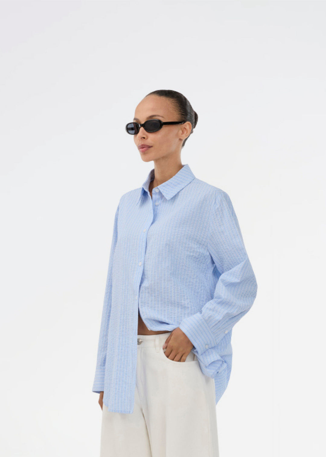 Modström - Viggemd Stripe Shirt 58993 - 13632 - Blue And White Stripe Skjorter 