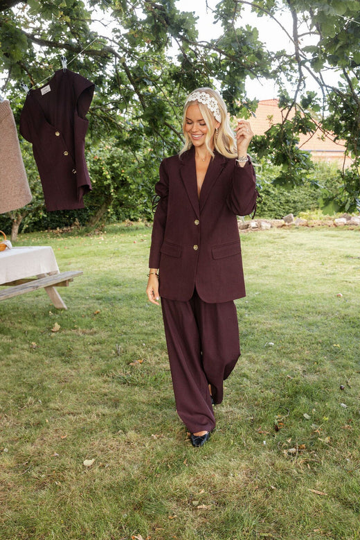 Molly&My x Julie Elgaard - Celina Structure Pants 167306 - 162 - Bordeaux Bukser 