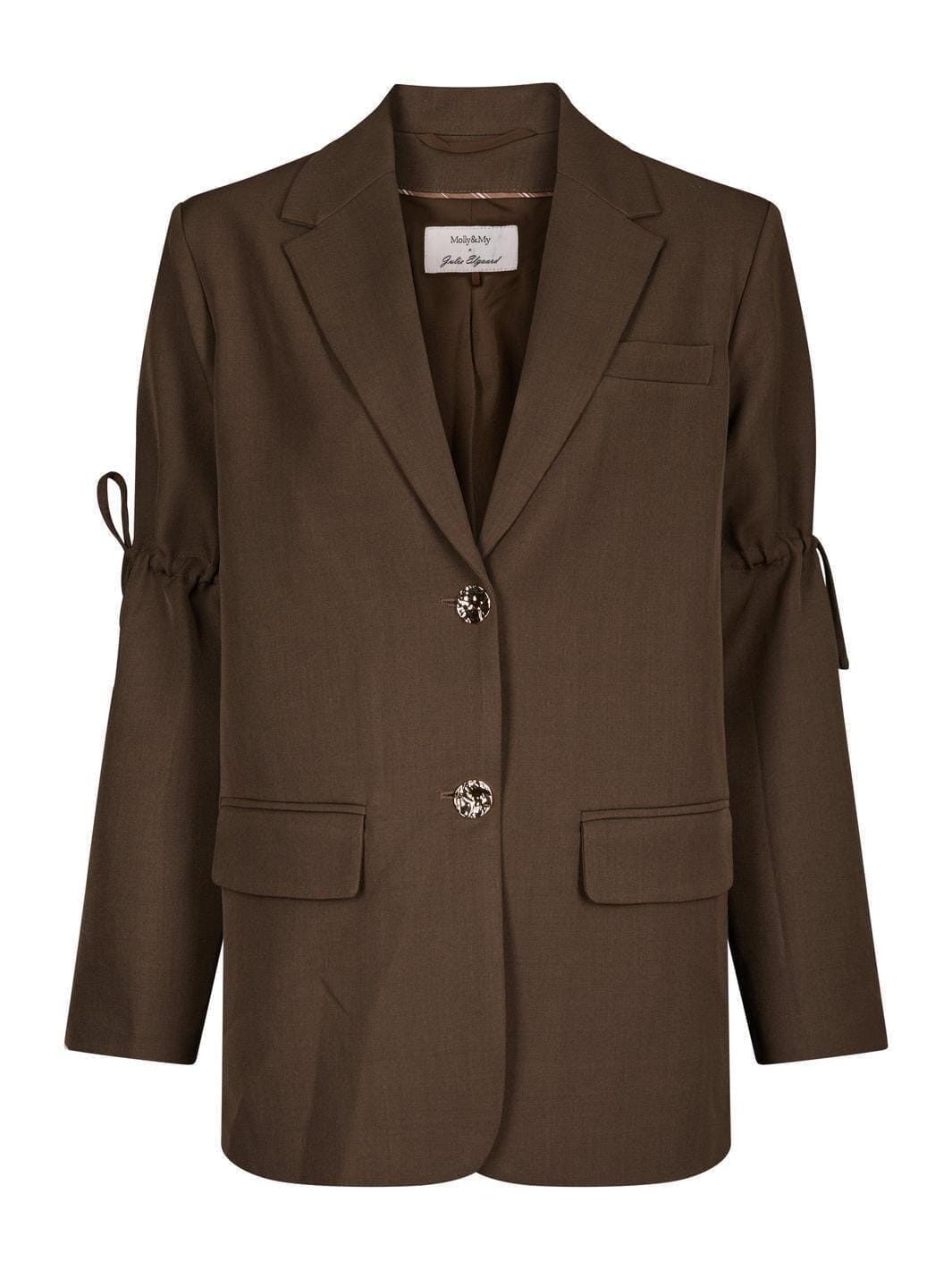Molly&My x Julie Elgaard - Frida String Structure Blazer 167115 - 676 - Dark Brown Blazere 