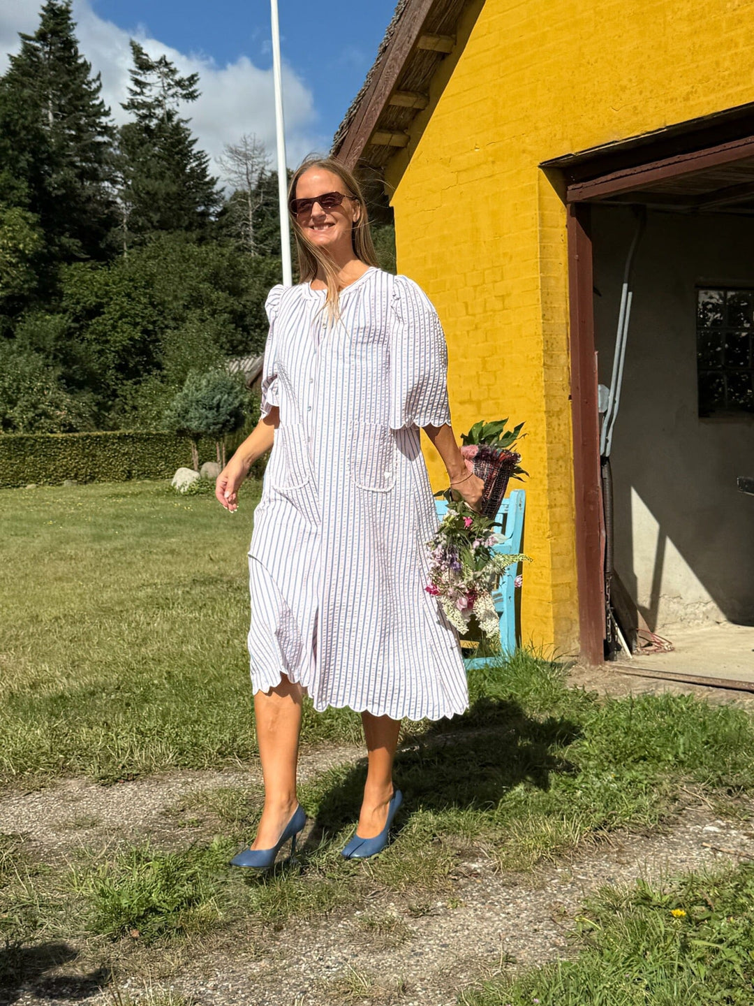 Molly&My x Julie Elsebeth - Inge Dress Dress - Pink/Blue Stripe Kjoler 
