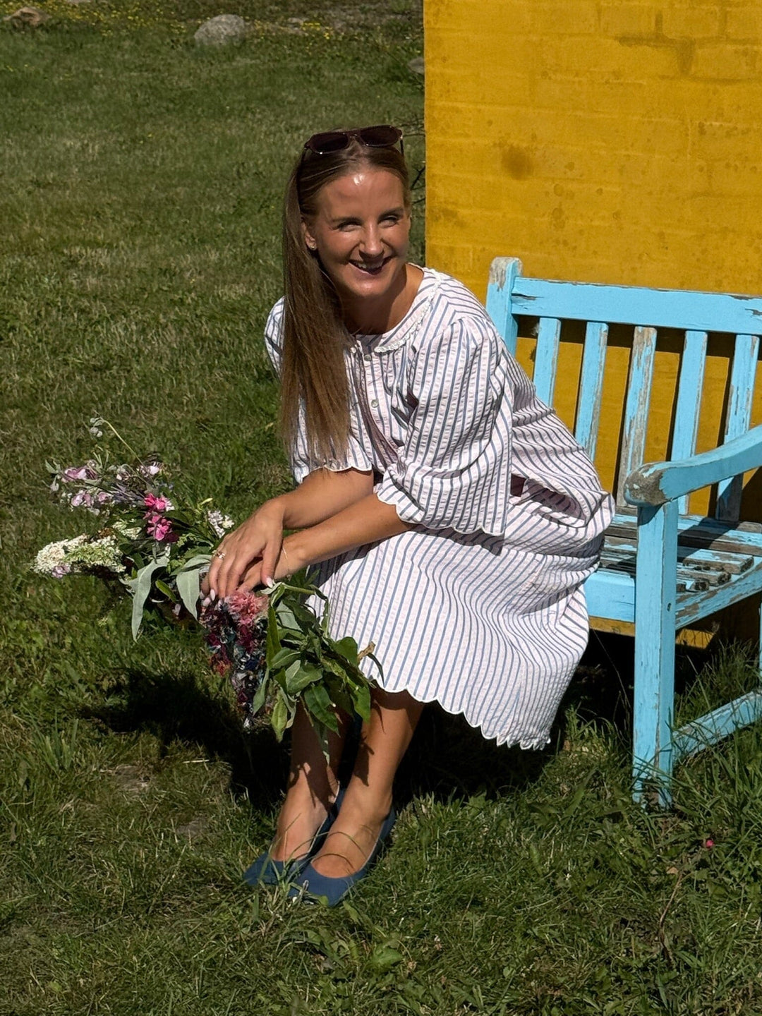 Molly&My x Julie Elsebeth - Inge Dress Dress - Pink/Blue Stripe Kjoler 