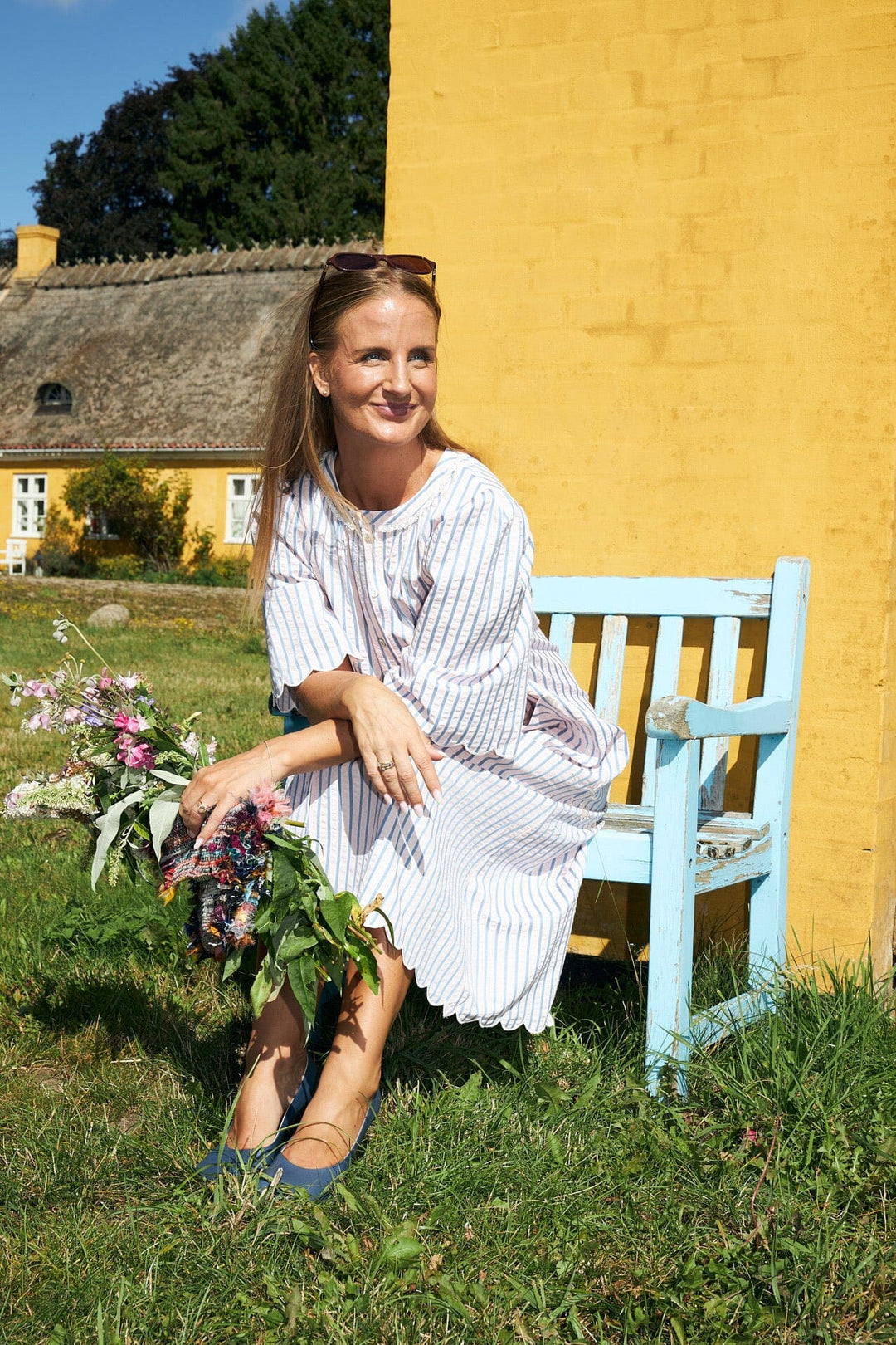 Molly&My x Julie Elsebeth - Inge Dress Dress - Pink/Blue Stripe Kjoler 