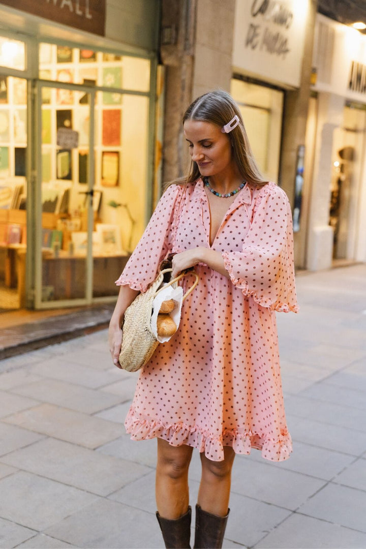 Molly&My x Julie Elsebeth - Linea Dress - Pink Dots 