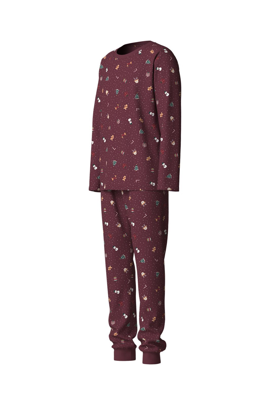 Name It - Nanvismas Ls Nightset - 5124798 Burgundy Christmas