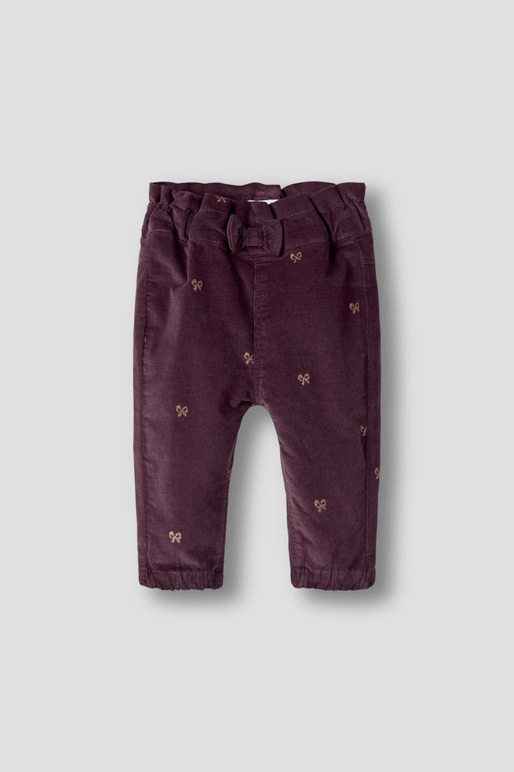 Name It - Nbfbella  Cord Pant 4510-Yt - 5117493 Catawba Grape Glitter Bows